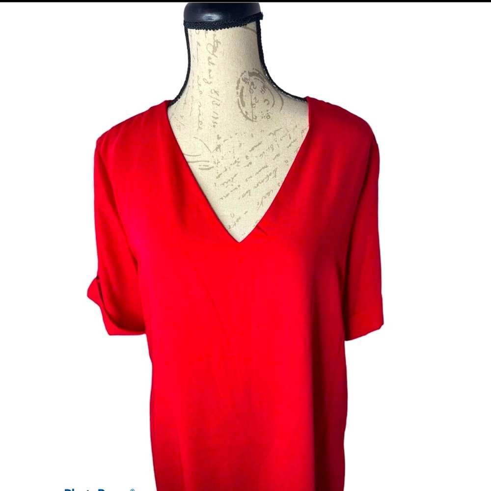 Stunning Ralph Lauren Womens Roll Tab Sleeve Shift Dress, Red, 14
